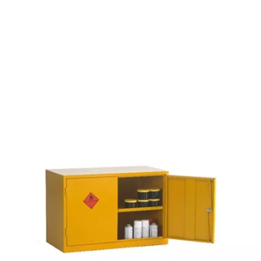 Flammable Liquid Storage Cabinet, 609x915x457mm, 2 Doors, 1 Shelf