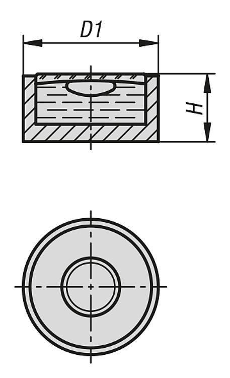 Round Spirit Level. 12mm Diameter. 10' Sensitivity. Stainless Steel.