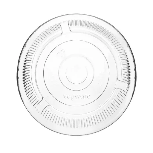 VEGWARE 96-SERIES PLA FLAT LID WITH HOLE - (1X1000)