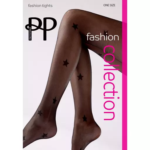 Pretty Polly STAR TIGHTS   Black/Silver