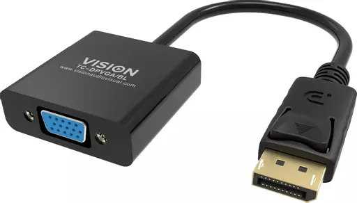 Vision TC-DPVGA/BL video cable adapter DisplayPort VGA (D-Sub) Black