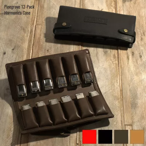 Twelve-Pack Leather Harmonica Case (12)