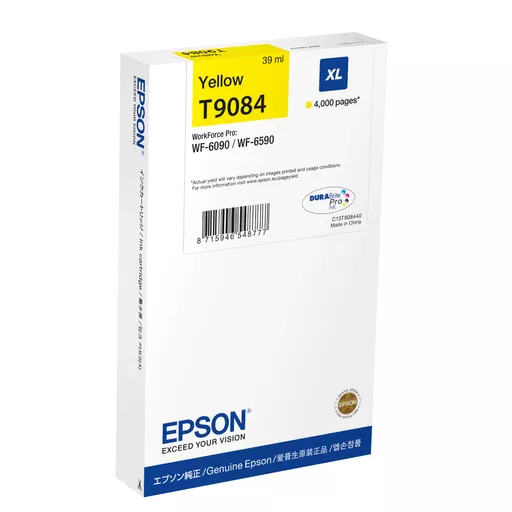 Epson C13T908440/T9084 Ink cartridge yellow XL, 4K pages 39ml for Epson WF 6090