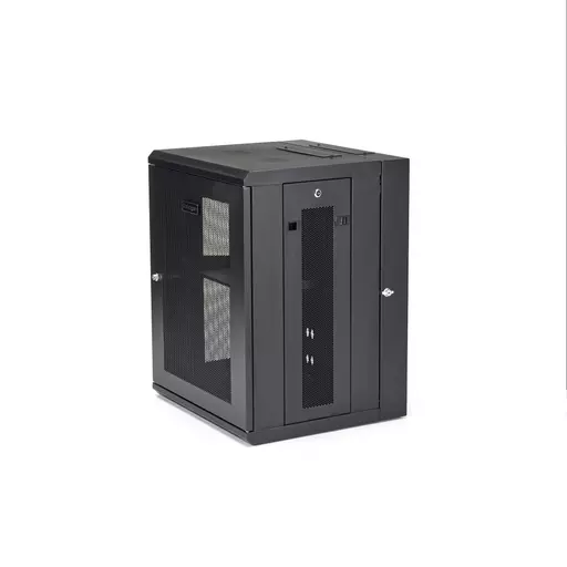 StarTech.com 15U 19" Wall Mount Network Cabinet - 16" Deep Hinged Locking IT Network Switch Depth Enclosure - Assembled Vented Computer Equipment Data Rack w/Shelf & Flexible Side Panels