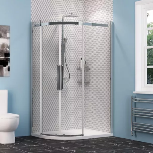 Corniche 2000 900x800mm Right Hand Offset Quadrant Shower Enclosure - Chrome