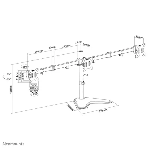 Neomounts monitor desk stand