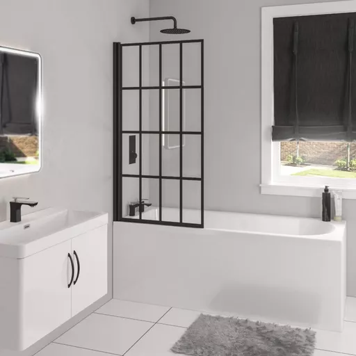 Biscay 1700 x 750 x 440mm Left hand (LH) Straight Beauforte Shower Bath - White