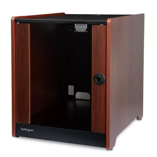 StarTech.com 12U Rack Enclosure Server Cabinet - 21 in. Deep - Wood Finish - Flat Pack