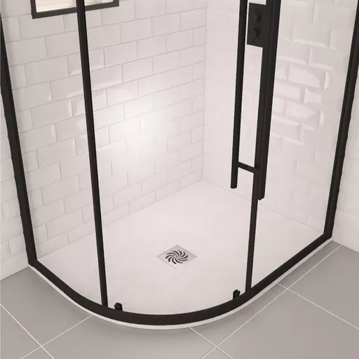 Crossland  1200 x 900mm Left Hand (LH) Offset Quad Shower Tray with Slate Finish - White