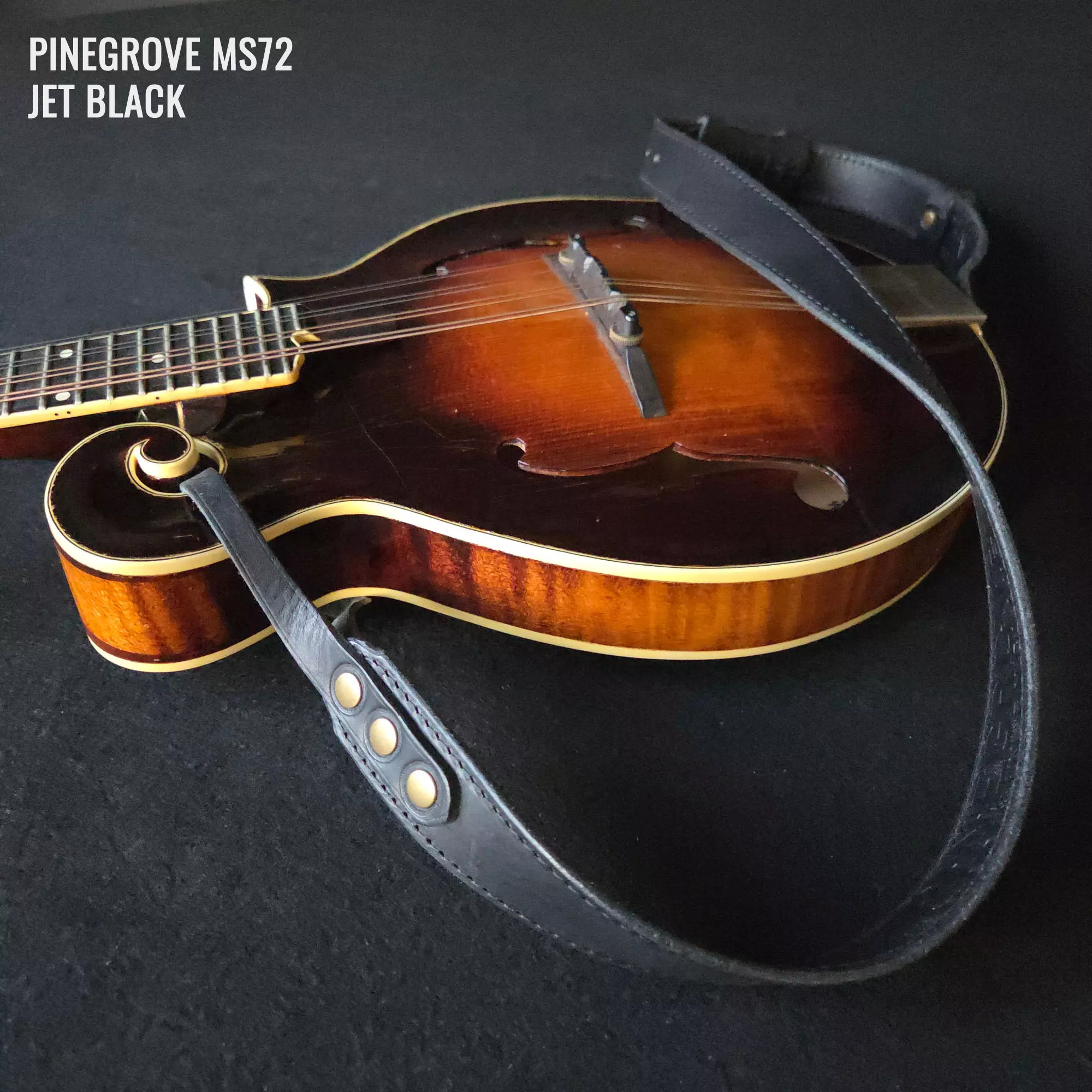 MS72T black mandolin strap Pinegrove Leather 154158.jpg