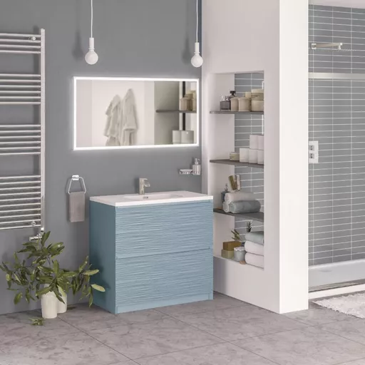 Langley 90cm Floorstanding Vanity Unit - Harbour Blue