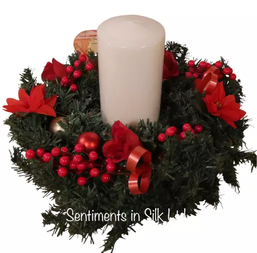 Christmas Candle Holder Ring - Festive - any colour