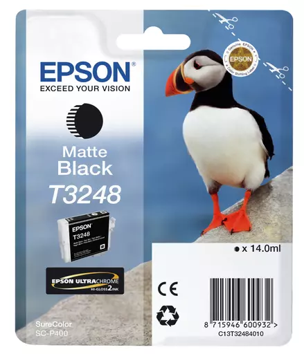 Epson C13T32484010/T3248 Ink cartridge black matt, 650 pages 14ml for Epson SC-P 400