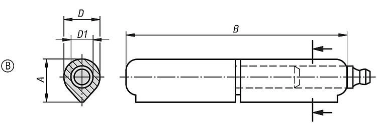 Weldable Hinge With Grease Nipple. Steel. 25.5x150mm. 20mm Diameter. Steel Componant.