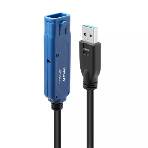 Lindy 43362 USB cable 30 m USB 3.2 Gen 1 (3.1 Gen 1) USB A Black, Blue