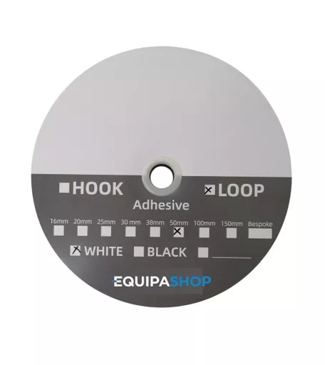 Loop Fastener Roll 25m - White 50mm