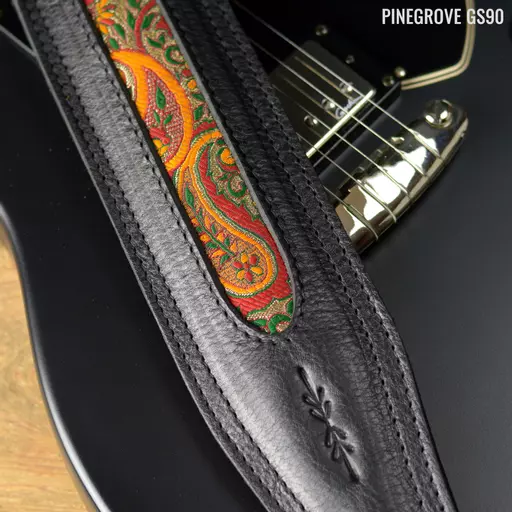 GS90 'Kashmir' Cutaway Guitar Strap - black