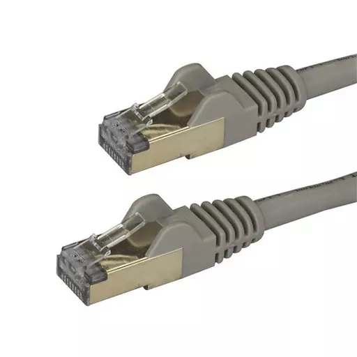 StarTech.com 3m CAT6a Ethernet Cable - 10 Gigabit Shielded Snagless RJ45 100W PoE Patch Cord - 10GbE STP Network Cable w/Strain Relief - Grey Fluke Tested/Wiring is UL Certified/TIA