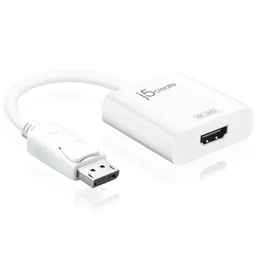 j5create JDA158 DisplayPort™ to 4K HDMI™ Active Adapter, White