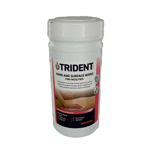 Trident Pro Hand & Surface Wipes For Facilities