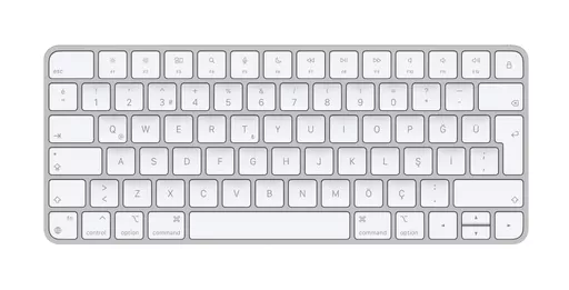 Apple Magic keyboard USB + Bluetooth Turkish Aluminium, White