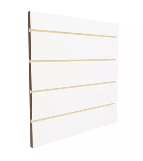 10 x White Slatwall Panels - 1.2m x 1.2m