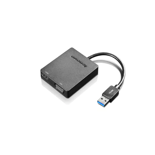 Lenovo Universal USB 3.0 to VGA/HDMI USB graphics adapter Black