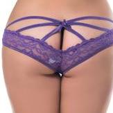 Sexy Pink Or Purple Open Back Lace Knickers Swatch