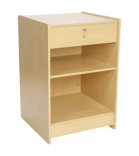 Maple Till Block with Shelf and Lockable Drawer - 600mm x 600mm x 900mm