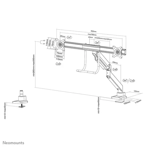 Neomounts monitor arm desk mount