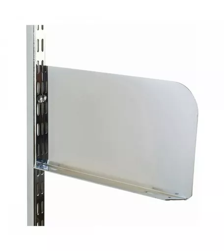 Twin Slot Chrome Solid Shelf Ends - 250mm - Pair