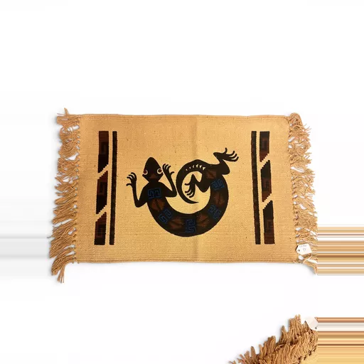 Handwoven Southwestern Style Gecko Textile Accent Rug