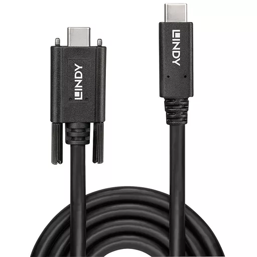 Lindy Dual Screw USB cable USB 3.2 Gen 2 (3.1 Gen 2) 1 m USB C Black