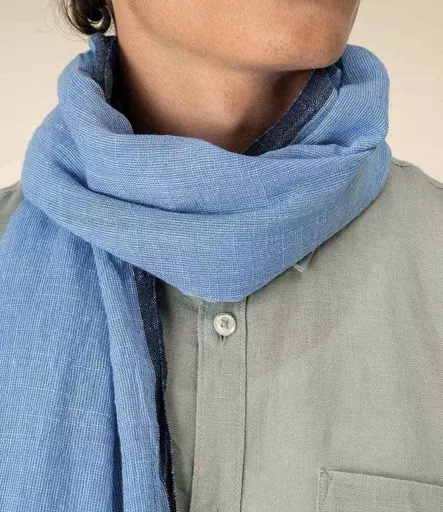 Spasso Blue Double Striped Scarf