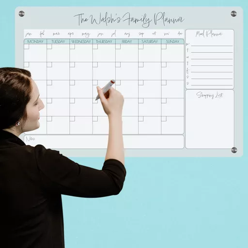 Personalised Wall Planner, Month to View with Grey Design