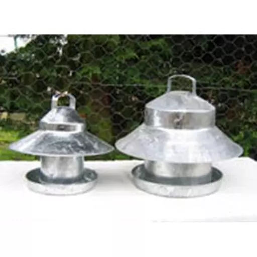 Galvanised Outdoor Poultry Feeders with Top