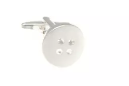 Brushed Silver Button Cufflinks