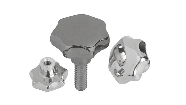 K0150 - Star Knobs In Stainless Steel Five Hole Types Sizes 6-12mm