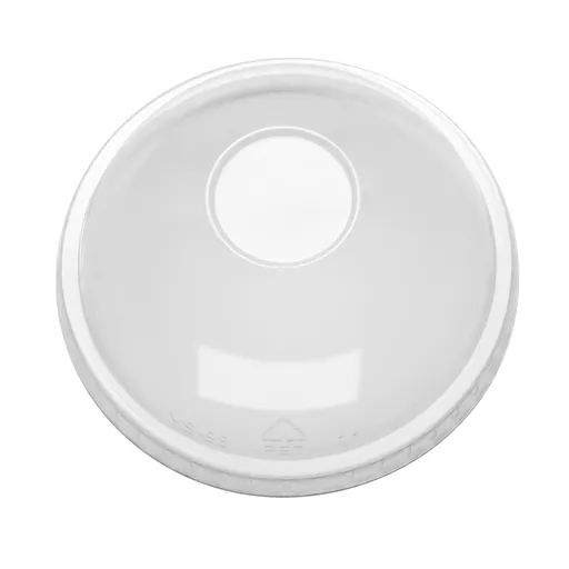 CLEAR DOME LID NO HOLE FOR SMOOTHIE CUP RPET (98MM) - (1X1000)
