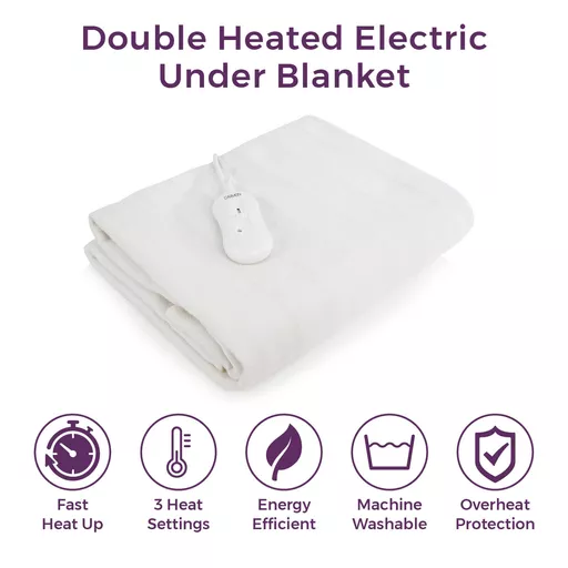 Double Heated Under Blanket with Overheat Protection 122 x 107cm