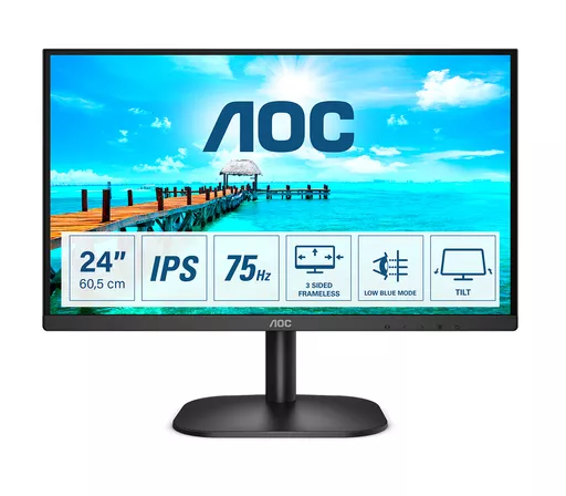 AOC B2 24B2XH/EU LED display 60.5 cm (23.8") 1920 x 1080 pixels Full HD Black