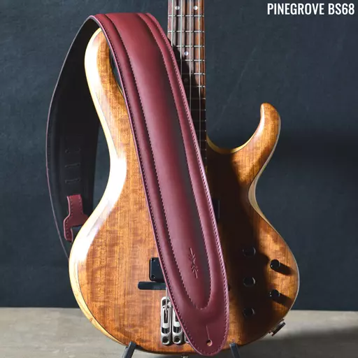 BS68 Surfboard Bass Guitar Strap - wine red second