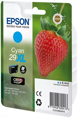 Epson C13T29924010/29XL Ink cartridge cyan high-capacity, 450 pages ISO/IEC 24711 6.4ml for Epson XP 235/335