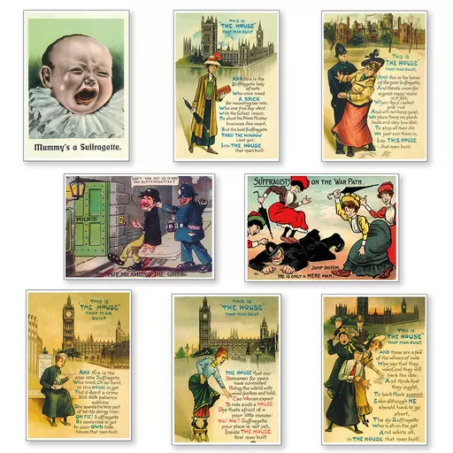 Set of 8 Anti-Suffragette Postcards