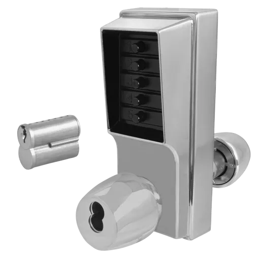 DORMAKABA Series 1000 1041B Knob Operated Digital Lock With Key Override & Passage Set