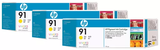 HP C9485A/91 Ink cartridge yellow 775ml Pack=3 for HP DesignJet Z 6100