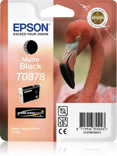 Epson C13T08784010/T0878 Ink cartridge black matt, 520 pages ISO/IEC 24711 11,4ml for Epson Stylus Photo R 1900