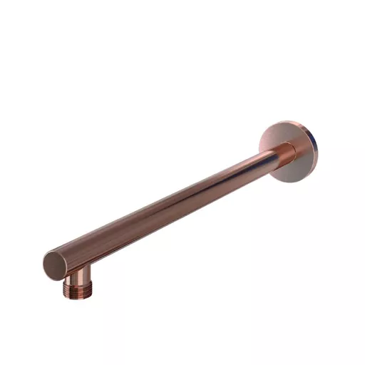 Modern Round Fixed Over Head Shower Arm - Brushed Bronze