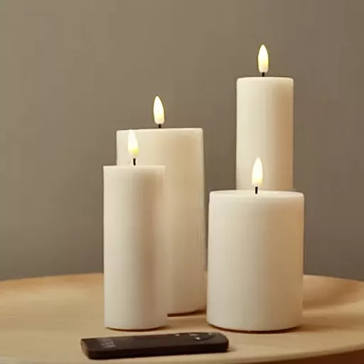 LED Pillar Candle - Ivory - 10cm width - 3 sizes available.