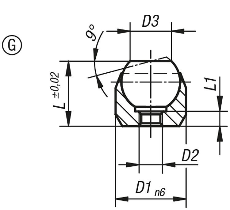 Self-Sligning Pad. Form G. M3 Thread. 12mm Diameter. Carbon Steel.
